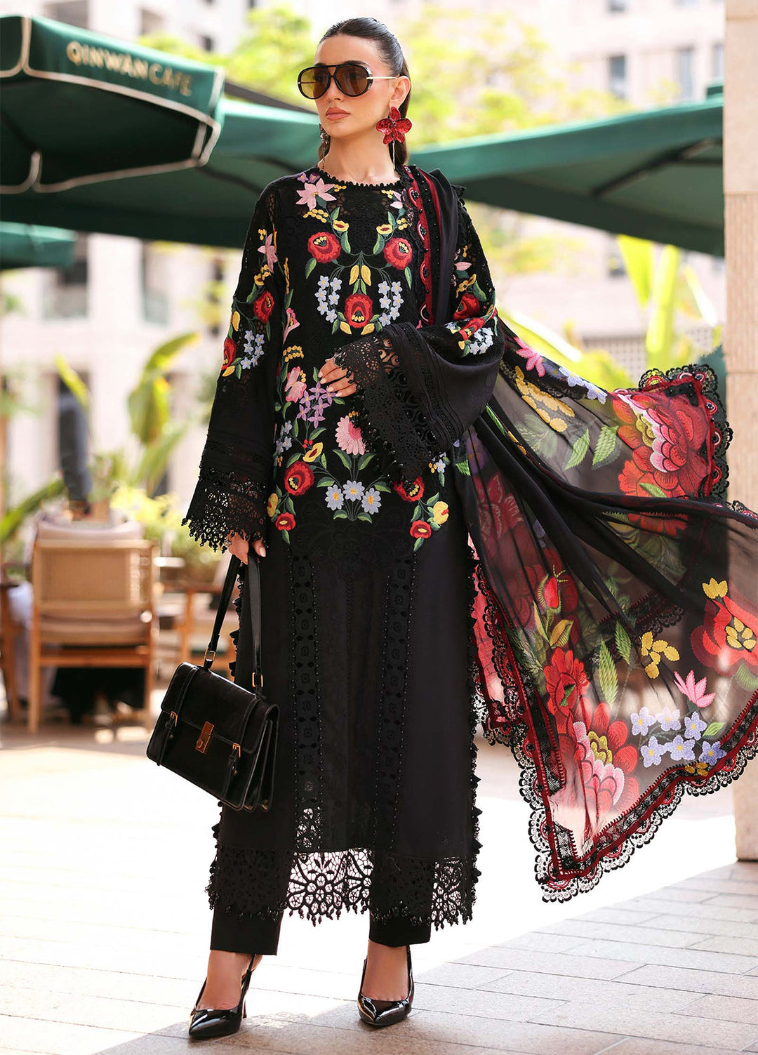 Maria B Unstitched Embroidered Luxury Lawn 3 Piece Suit MB26UEL 10B - Eid Collection