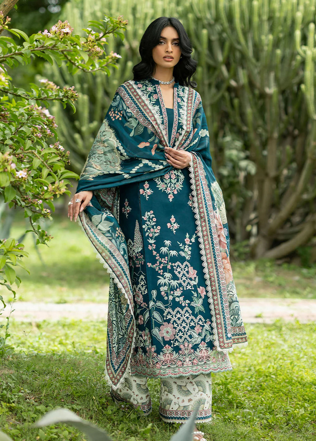 Zainab Chottani Unstitched Embroidered Lawn 3 Piece Suit ZC26ULE Faye 01 - Eid Collection