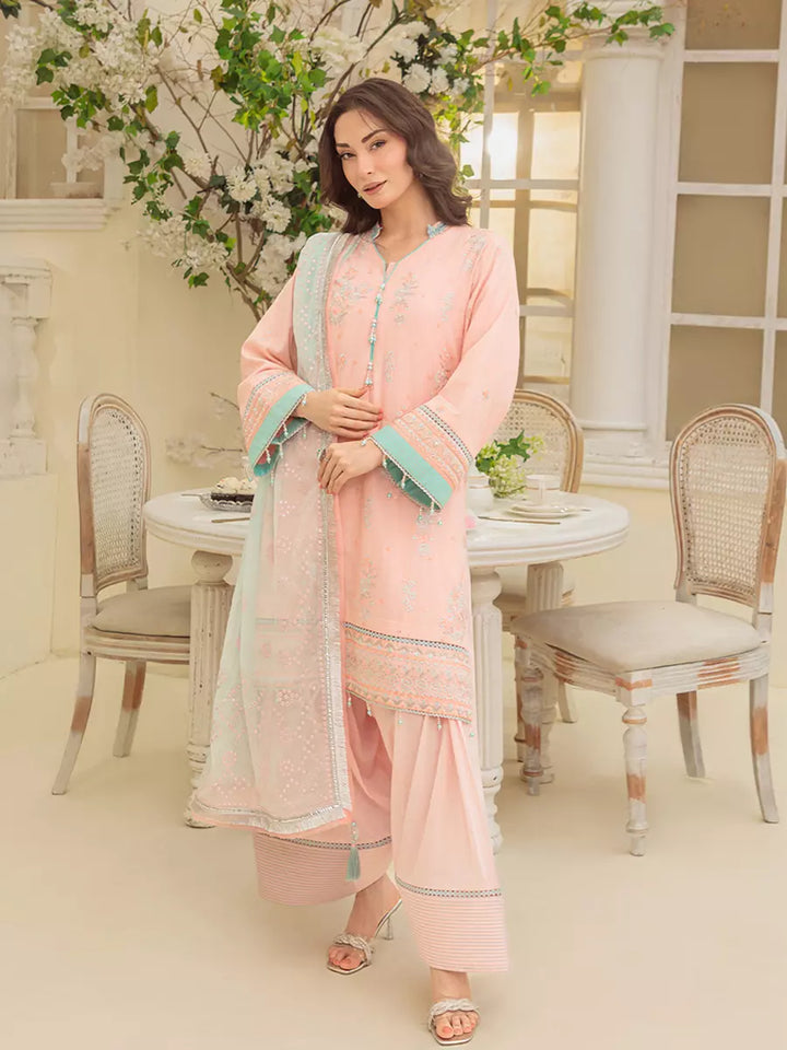 Salitex Unstitched Embroidered Cambric 3 Piece Suit UNS7MK004UT - Festive Collection