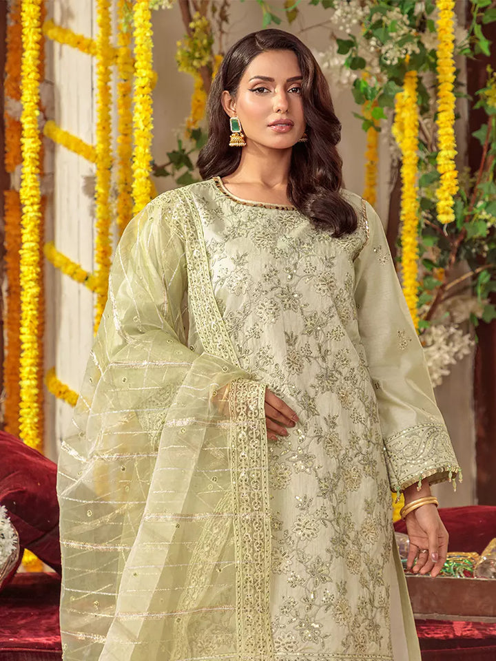 Salitex Unstitched Embroidered Raw Silk 3 Piece Suit SUNS7JI062UT - Festive Collection