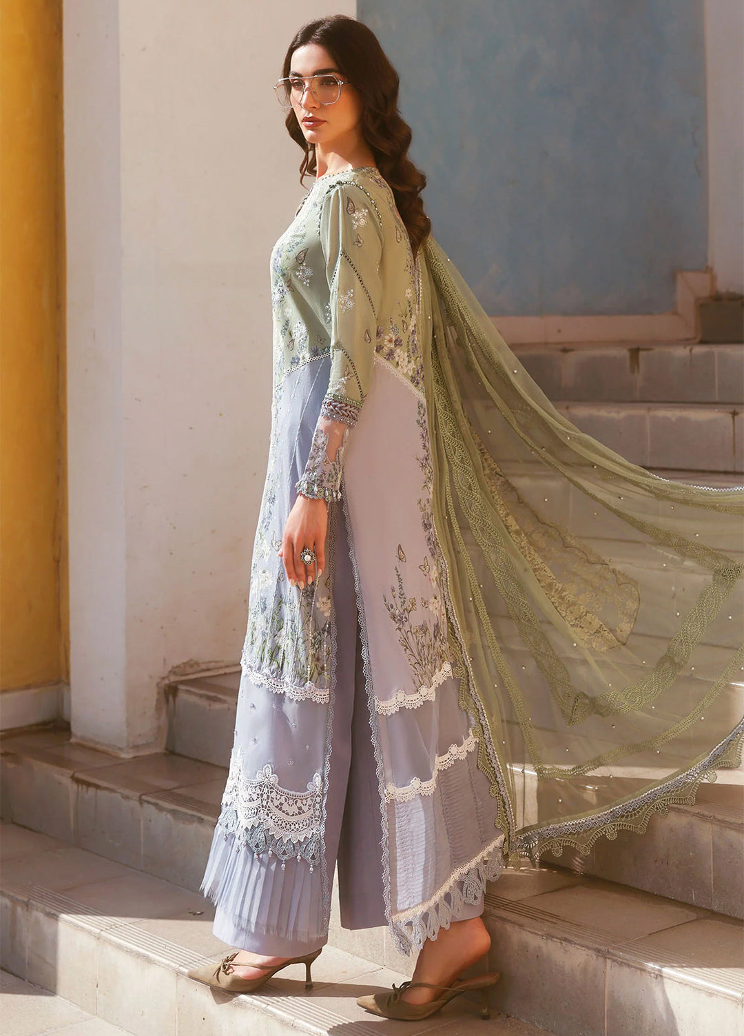 Maria B Unstitched Embroidered Luxury Lawn 3 Piece Suit MB26UEL 6B - Eid Collection