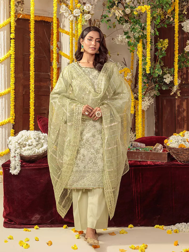 Salitex Unstitched Embroidered Raw Silk 3 Piece Suit SUNS7JI062UT - Festive Collection