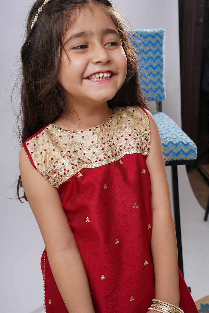 Senorita Girls RTW Embroidered Chambray 3 Piece Suit KDD-03240 Eid Collection