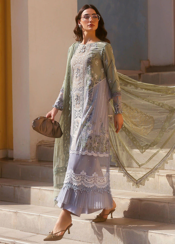 Maria B Unstitched Embroidered Luxury Lawn 3 Piece Suit MB26UEL 6B - Eid Collection