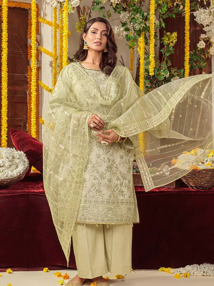 Salitex Unstitched Embroidered Raw Silk 3 Piece Suit SUNS7JI062UT - Festive Collection