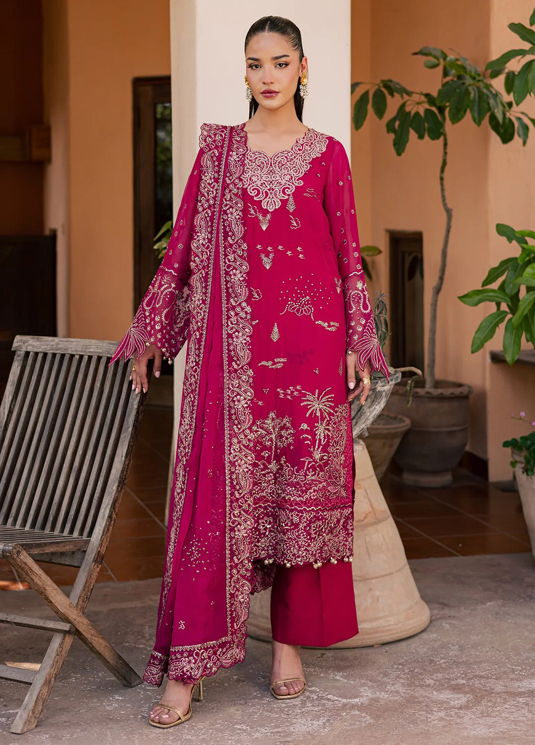 Heirloom by Daria Unstitched Embroidered Chiffon 4 Piece Suit DC26UCH DA-58 - Festive Collection