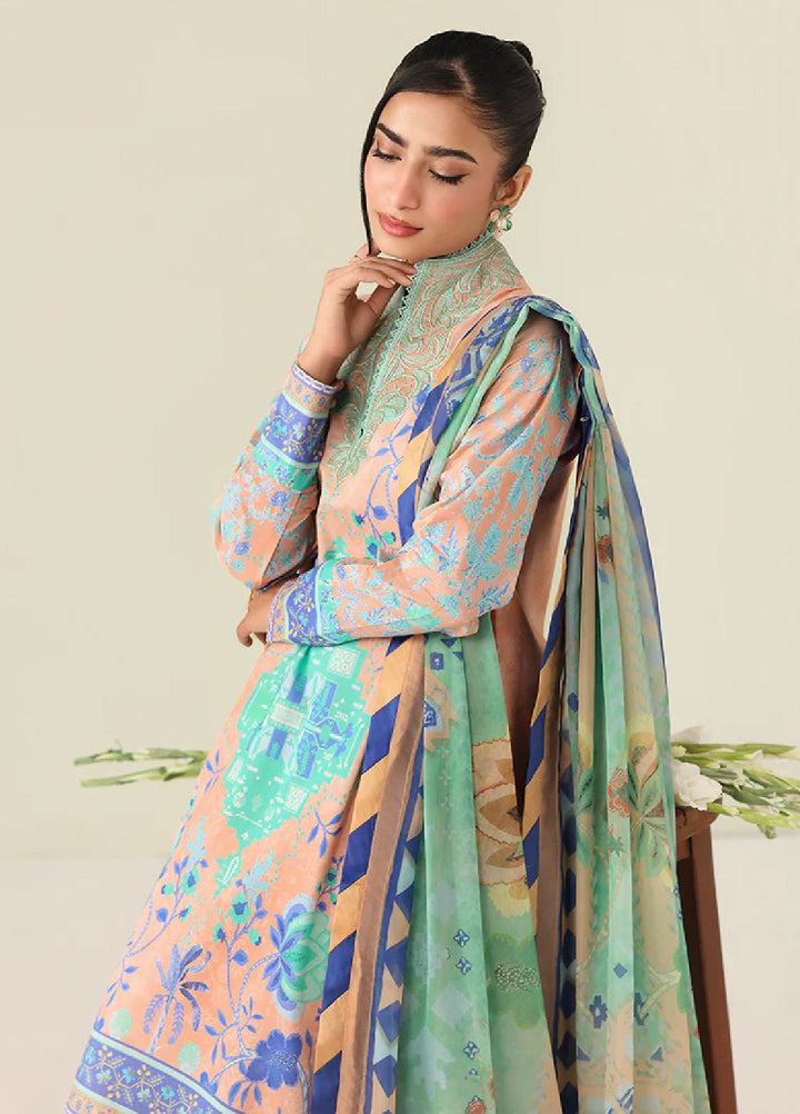 Rosette by Roheenaz Unstitched Lawn Embroidered 3 Piece Suit RNZ26UR Weave of Light-8B - Summer Collection
