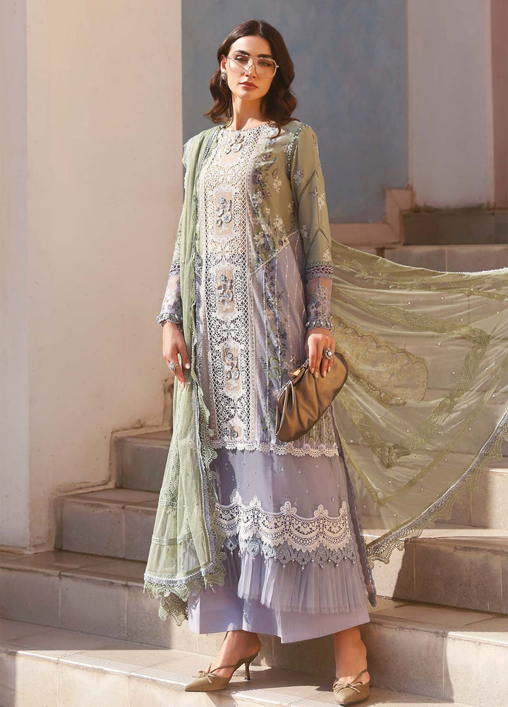 Maria B Unstitched Embroidered Luxury Lawn 3 Piece Suit MB26UEL 6B - Eid Collection