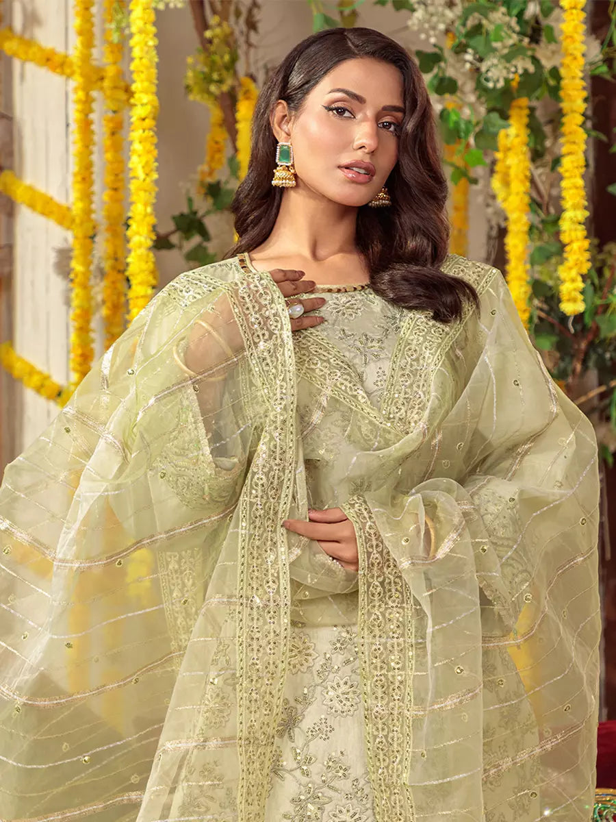 Salitex Unstitched Embroidered Raw Silk 3 Piece Suit SUNS7JI062UT - Festive Collection
