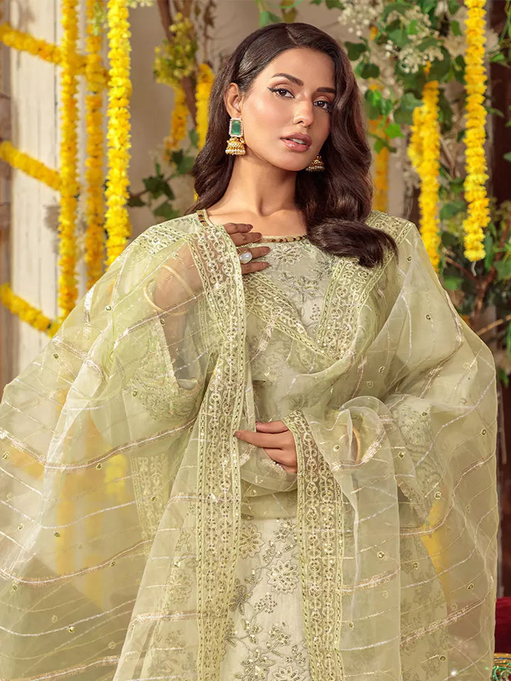 Salitex Unstitched Embroidered Raw Silk 3 Piece Suit SUNS7JI062UT - Festive Collection