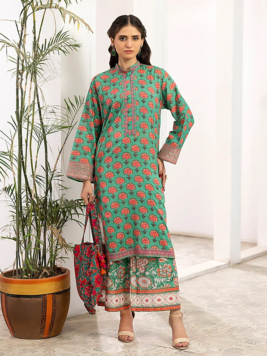 Salitex Women Embroidered Cross Hatch 2 Piece Suit SPL3PEC040 - Summer Collection