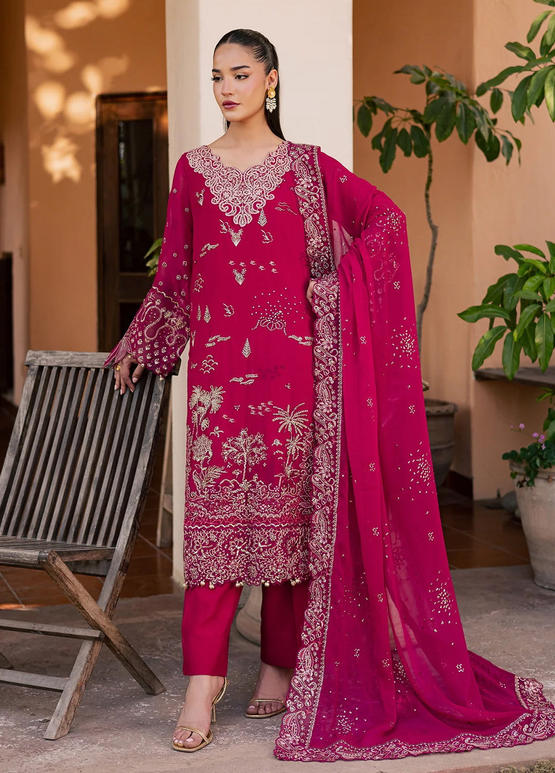 Heirloom by Daria Unstitched Embroidered Chiffon 4 Piece Suit DC26UCH DA-58 - Festive Collection
