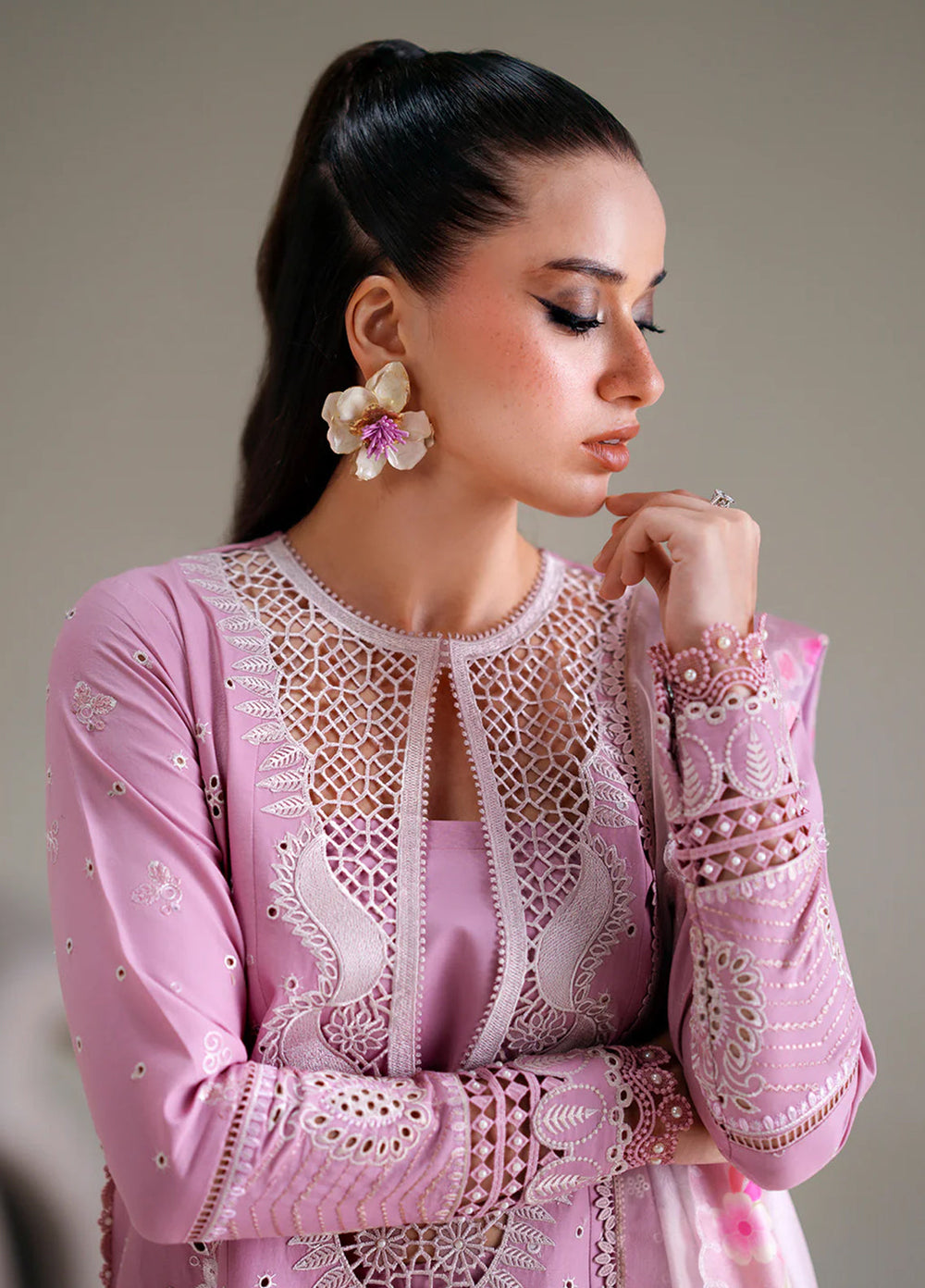 Amour by Bin Ilyas Unstitched Embroidered Lawn 3 Piece Suit BI26ULA 181B - Festive Collection