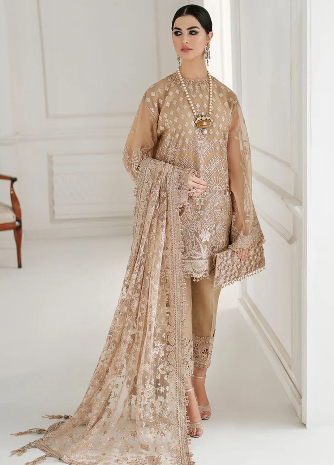 Chantelle by Baroque Unstitched Embroidered Chiffon 3 Piece Suit BQ26UCF CH10-D04 - Festive Collection