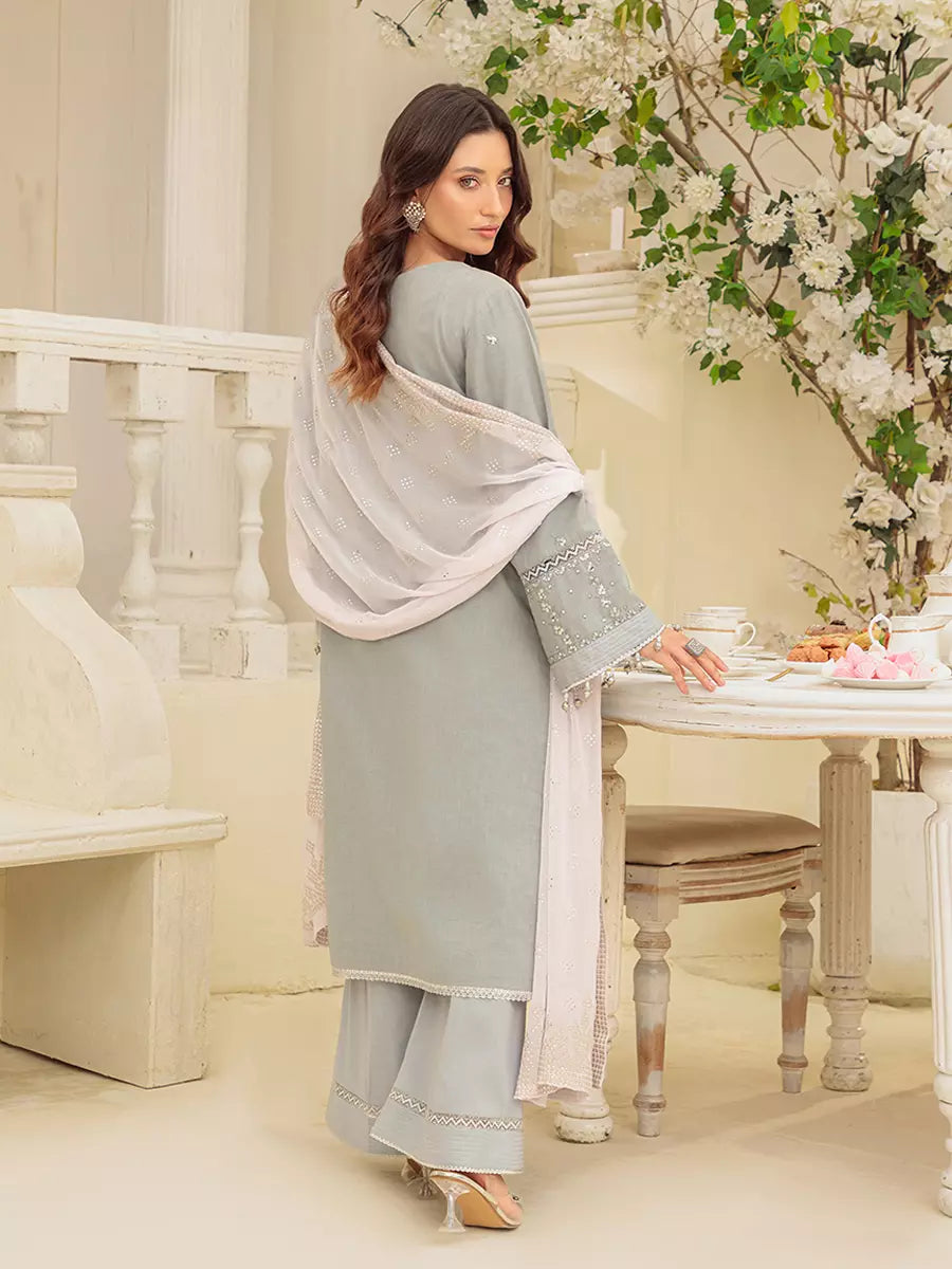 Salitex Unstitched Embroidered Cambric 3 Piece Suit UNS7MK003UT - Festive Collection