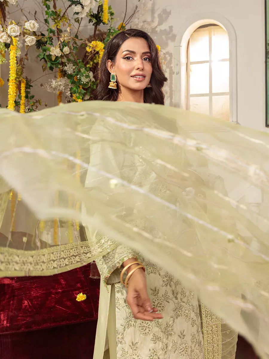 Salitex Unstitched Embroidered Raw Silk 3 Piece Suit SUNS7JI062UT - Festive Collection