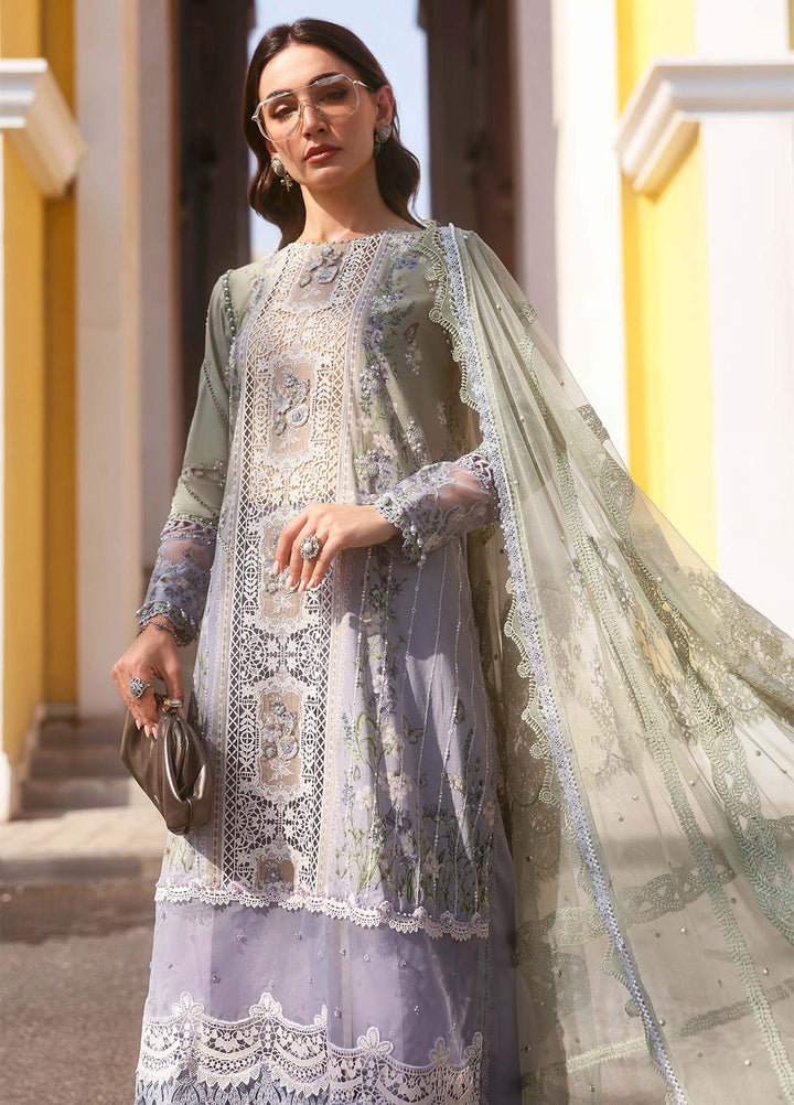 Maria B Unstitched Embroidered Luxury Lawn 3 Piece Suit MB26UEL 6B - Eid Collection
