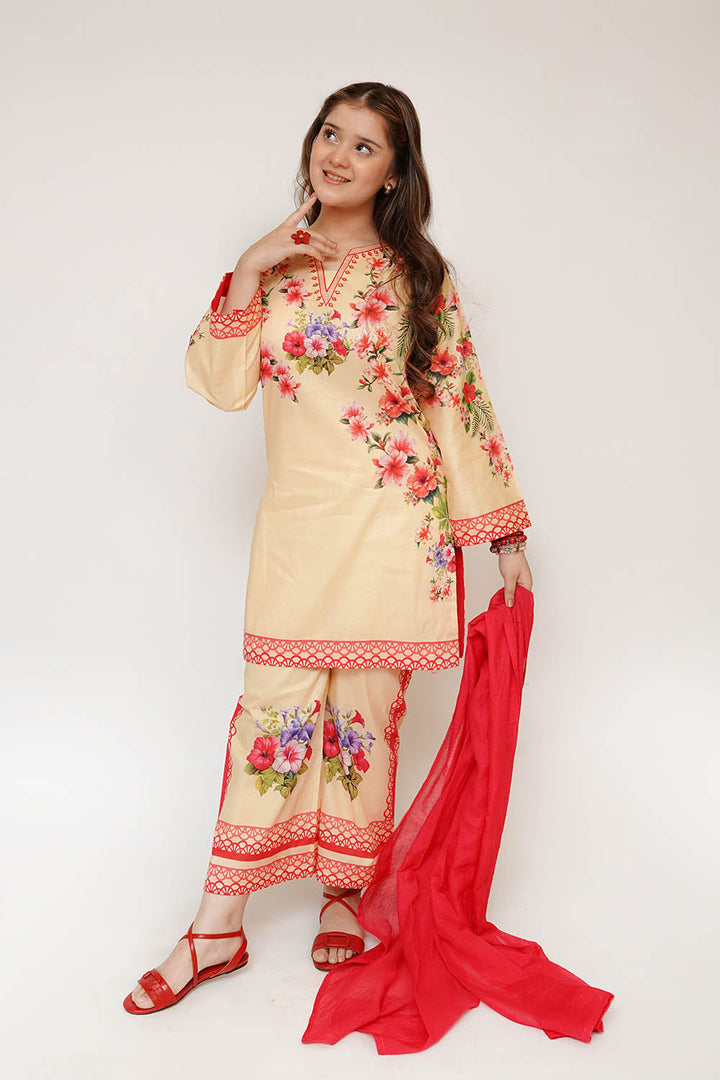 Senorita Girls RTW Printed Cotton Lawn 3 Piece Suit GAD-03475 Eid Collection