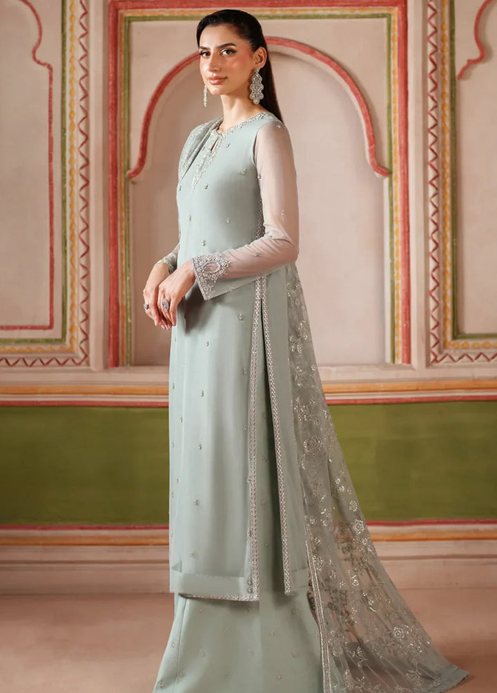 Falesia by Zarif Embroidered Net Suits Unstitched 3 Piece ZR25UF HF-05 Dinaar - Formals Collection