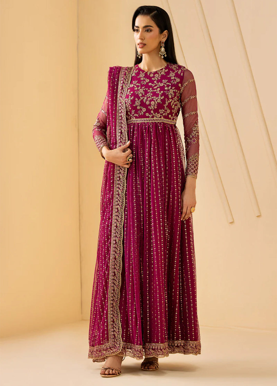 Riwayat by Zarif Unstitched Embroidered Net 3 Piece Suit ZR26URN ZRF-RC-05 SADAA - Festive Collection