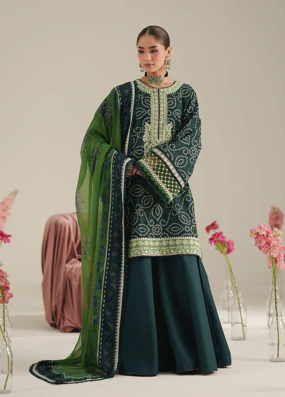 JoJo by Bin Ilyas Unstitched Embroidered Lawn 3 Piece Suit BI26UJJ D-87B - Summer Collection