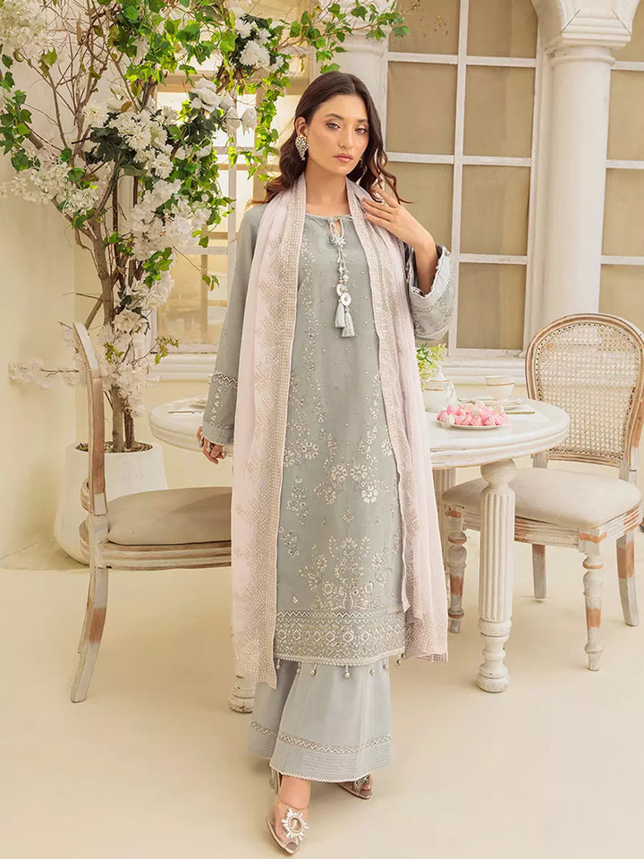Salitex Unstitched Embroidered Cambric 3 Piece Suit UNS7MK003UT - Festive Collection