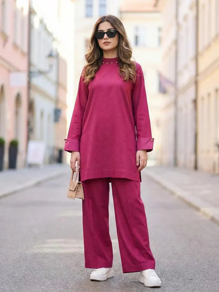 Salitex Women Solids Crepe 2 Piece Suit SS25PBC701 - Summer Collection