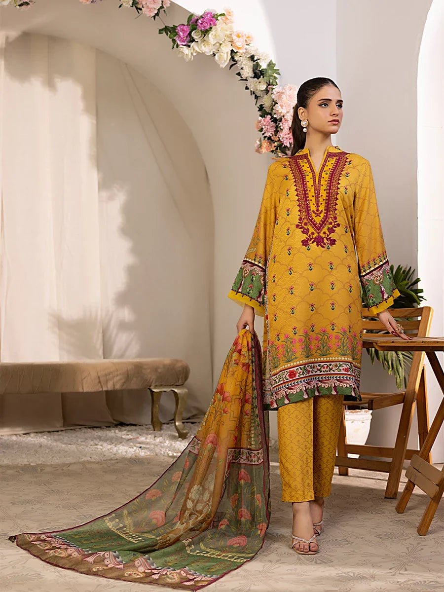 Salitex Women Embroidered Dobby 3 Piece Suit SPL3PEC041 - Summer Collection
