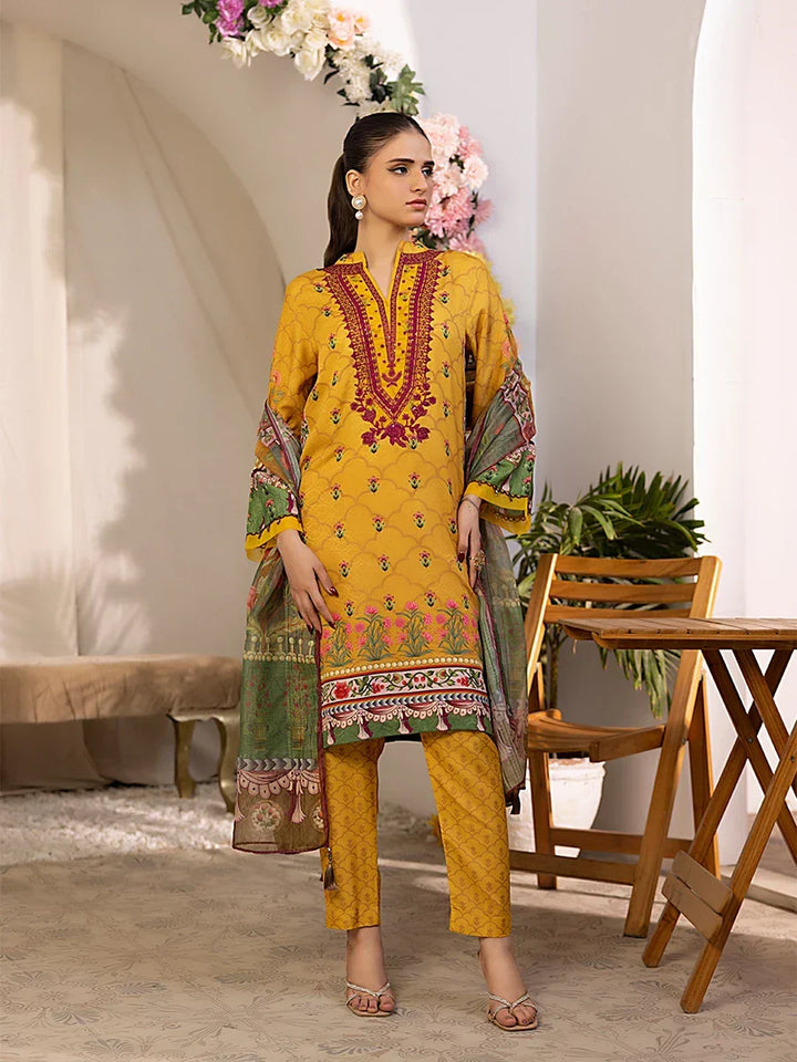 Salitex Women Embroidered Dobby 3 Piece Suit SPL3PEC041 - Summer Collection