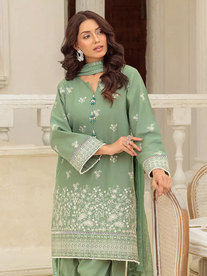 Salitex Unstitched Embroidered Cambric 3 Piece Suit UNS7MK001UT - Festive Collection