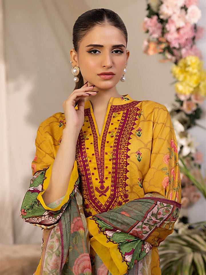Salitex Women Embroidered Dobby 3 Piece Suit SPL3PEC041 - Summer Collection