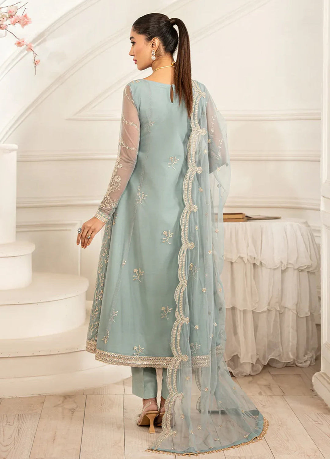 Zarif Embroidered Net Suit Unstitched 3 Piece ZR25UF ZFE-01 Lydia - Formals Collection