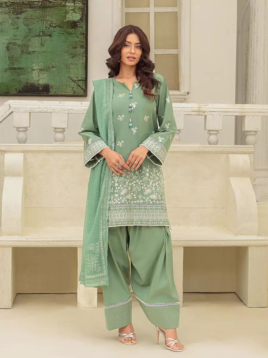Salitex Unstitched Embroidered Cambric 3 Piece Suit UNS7MK001UT - Festive Collection