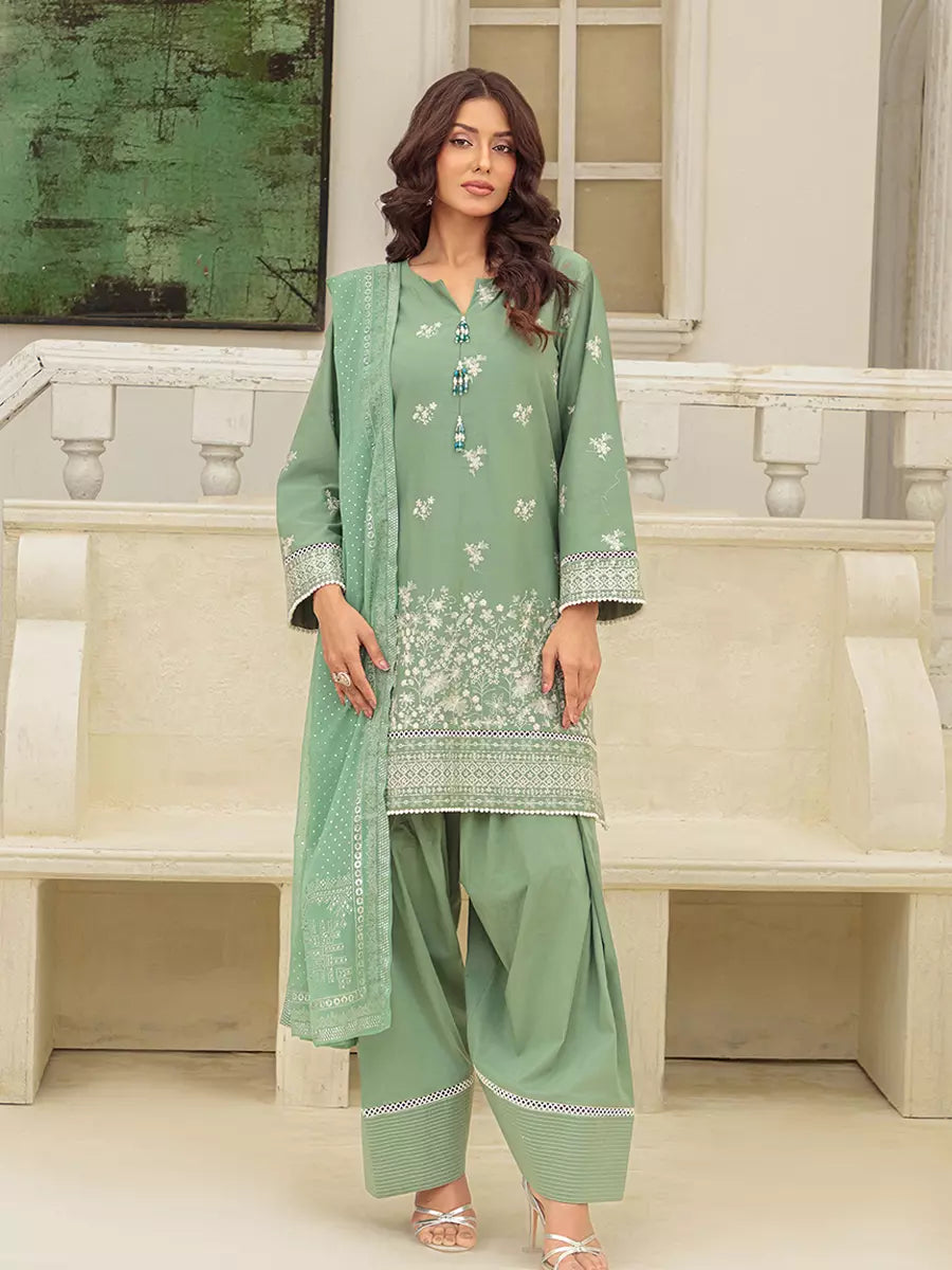 Salitex Unstitched Embroidered Cambric 3 Piece Suit UNS7MK001UT - Festive Collection