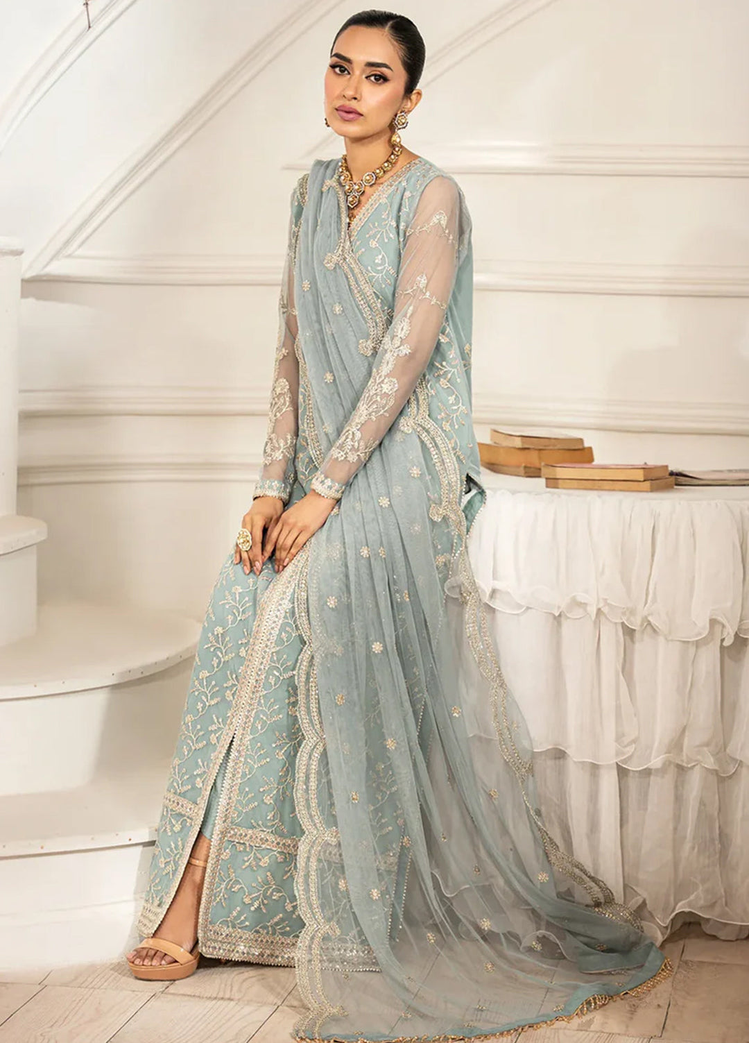 Zarif Embroidered Net Suit Unstitched 3 Piece ZR25UF ZFE-01 Lydia - Formals Collection