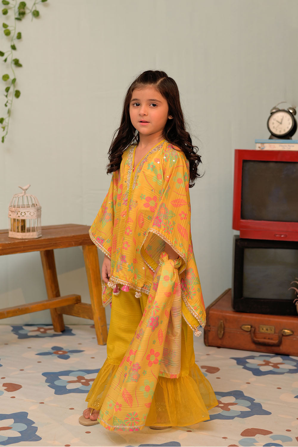 Senorita Kids RTW Dhani and Multicolor Formal 3 Piece Suit Taser Silk KDD-02871 - Summer Collection