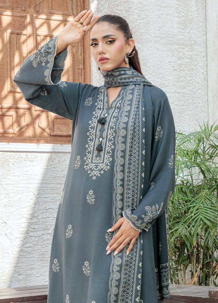 Lakhany Printed Pashmina Suits Unstitched 3 Piece LSM25LP LG-RK-0082-B - Winter Collection