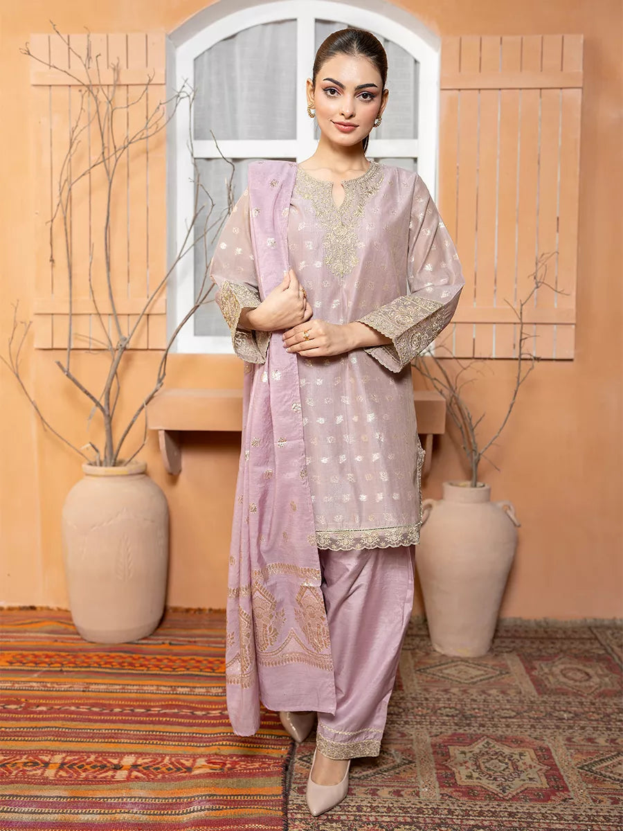 Salitex Women Embroidered Jacquard 3 Piece Suit EUAL3PEF233 - Summer Collection