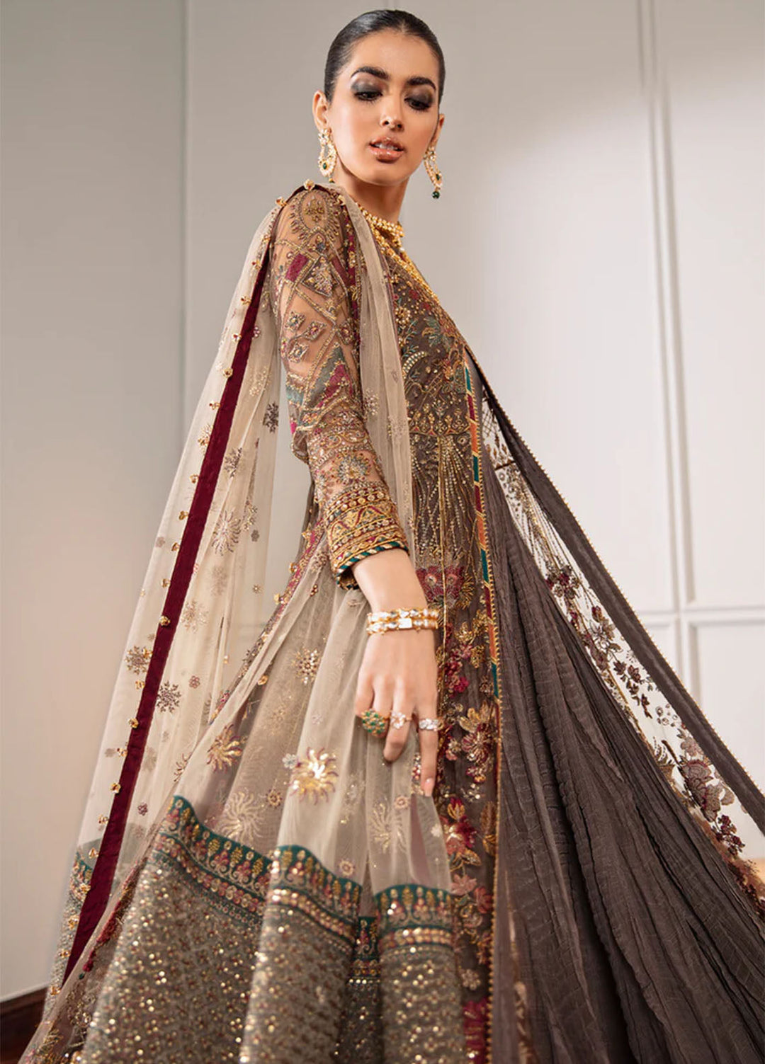 Chantelle by Baroque Unstitched Embroidered Net 3 Piece Suit BQ26UCF EC-02 - Festive Collection