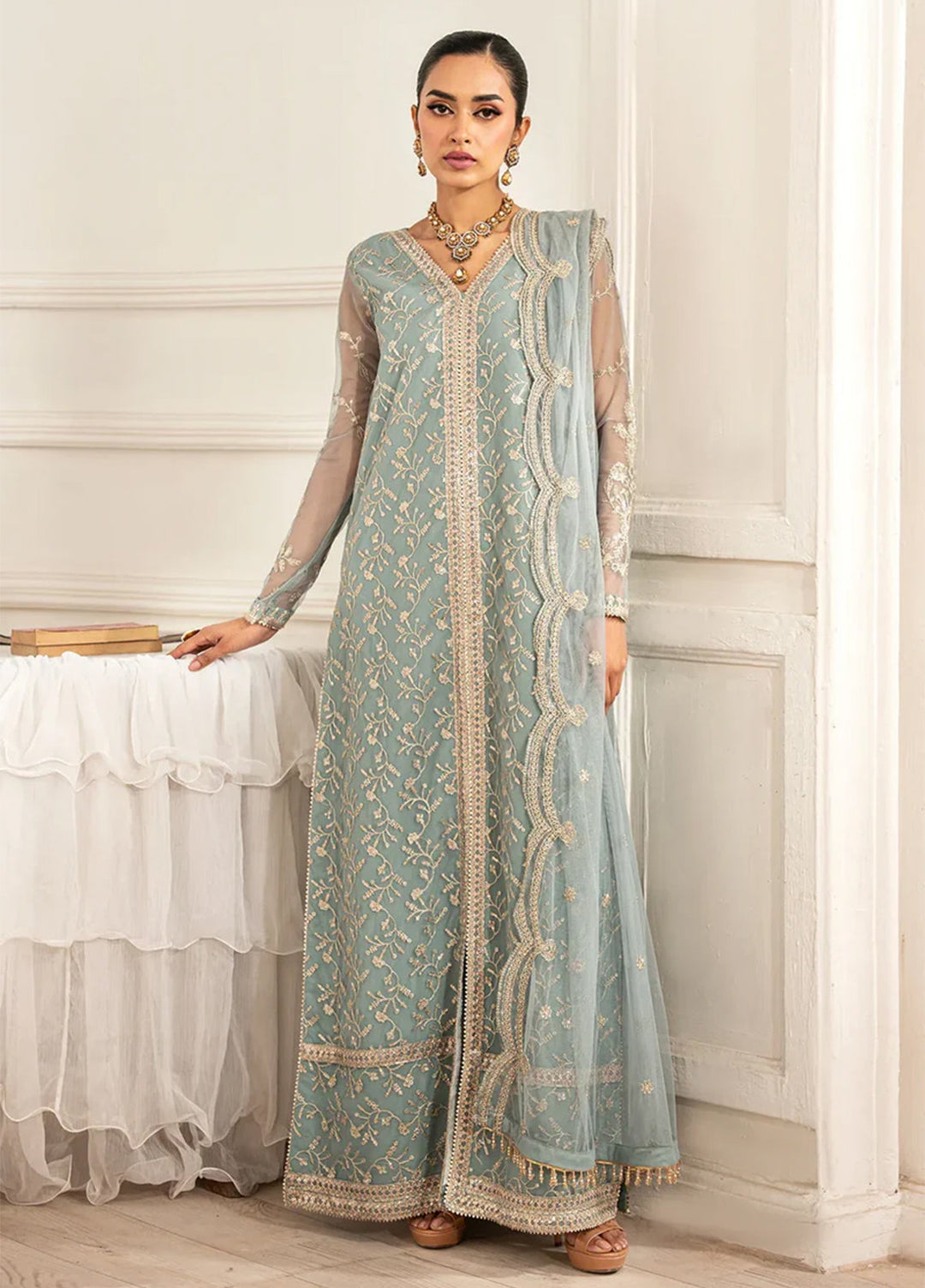 Zarif Embroidered Net Suit Unstitched 3 Piece ZR25UF ZFE-01 Lydia - Formals Collection