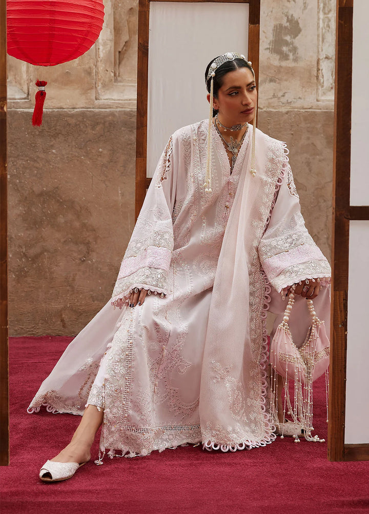 Kashmee Legacy by Elan Unstitched Embroidered Slub Lawn 3 Piece Suit EL26ULKL Rouhaan EL26-04B - Festive Collection