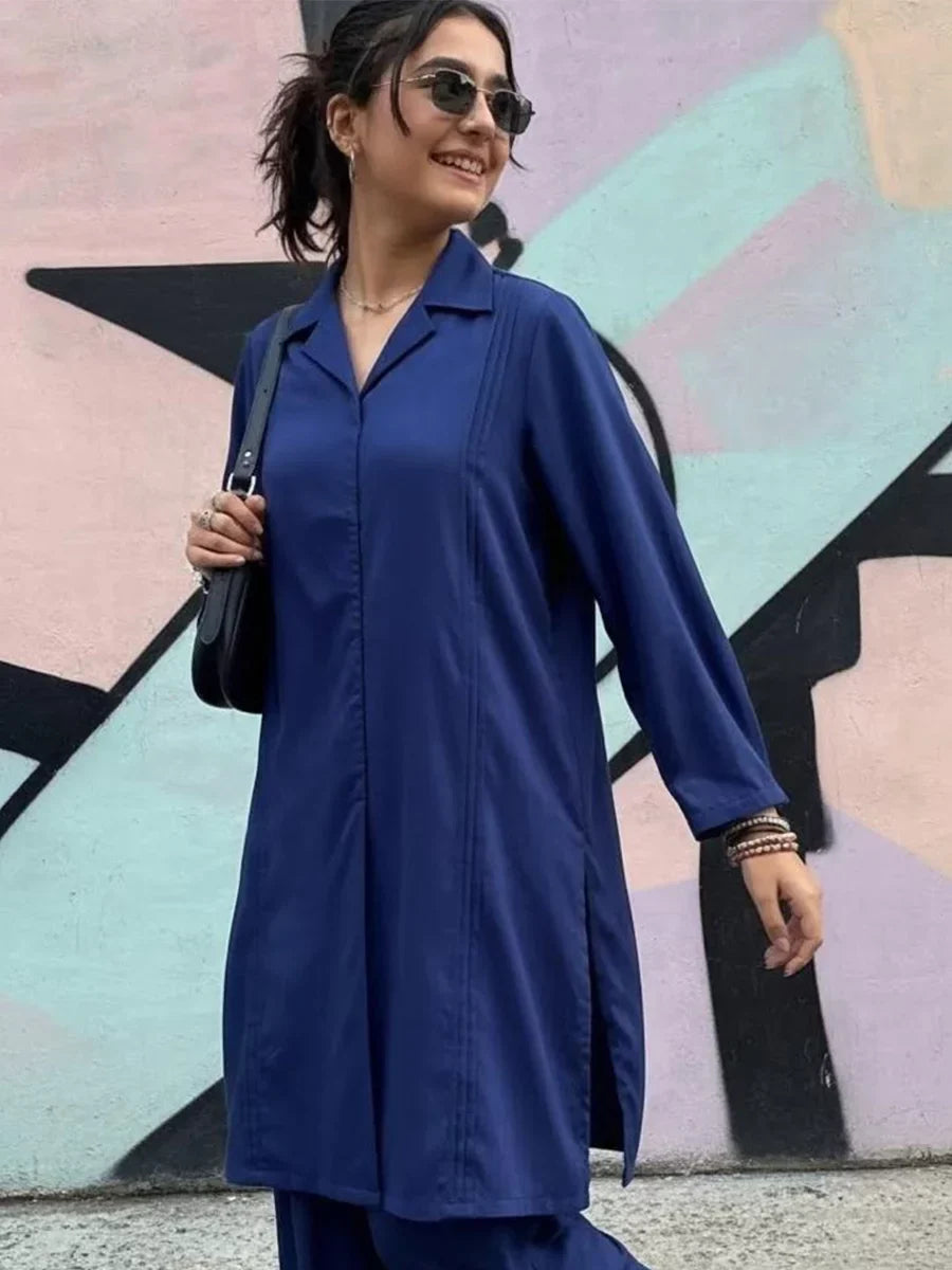 Salitex Women Solids Crepe 2 Piece Suit SS25PBC695 - Summer Collection