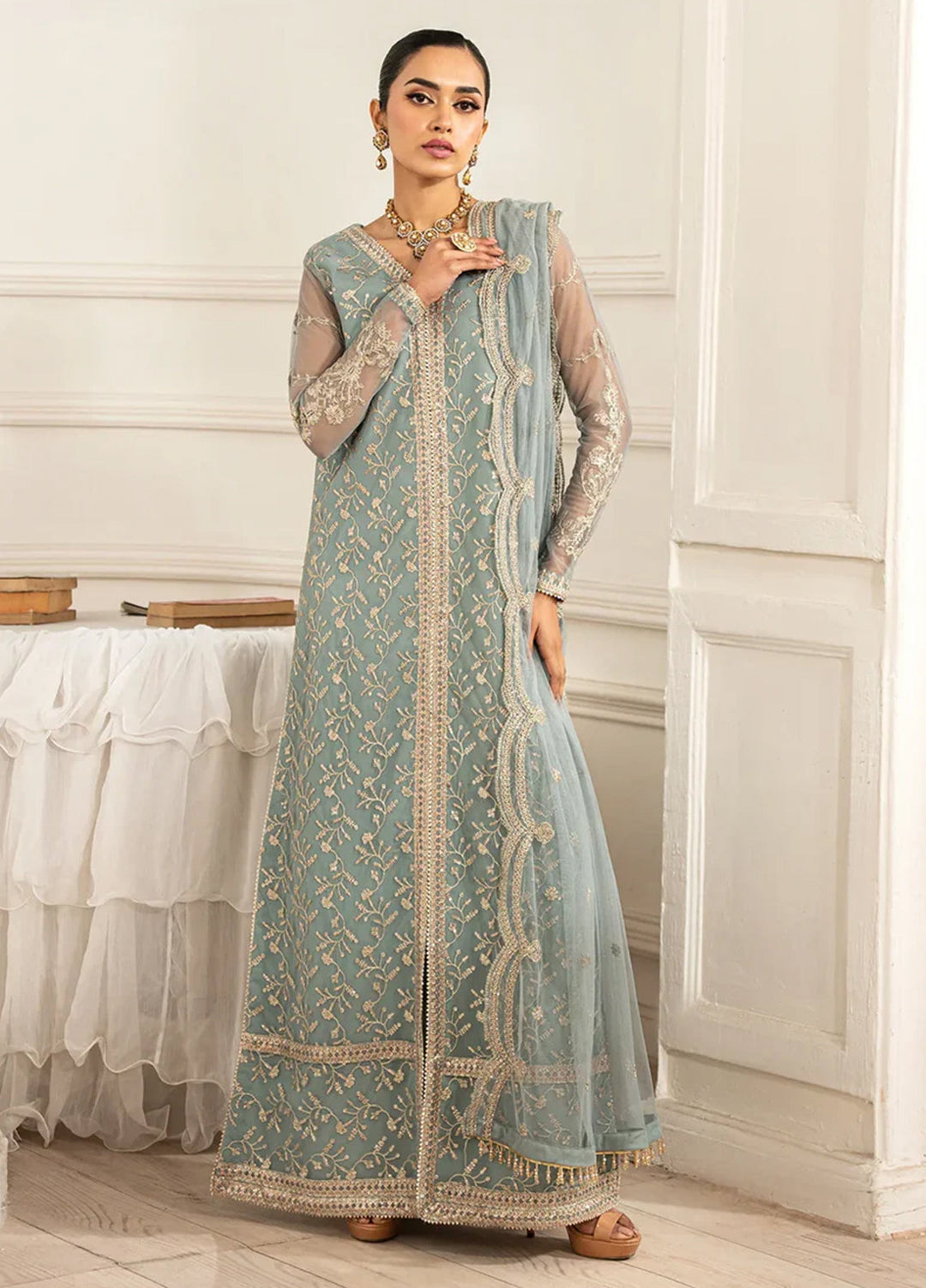 Zarif Embroidered Net Suit Unstitched 3 Piece ZR25UF ZFE-01 Lydia - Formals Collection