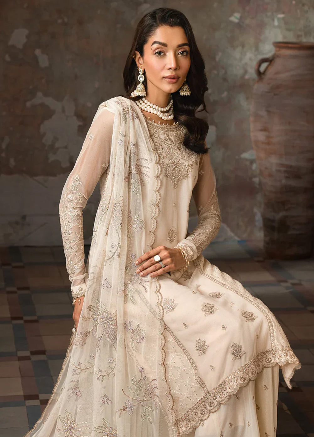 Emirah by Zarif Embroidered Net Suit Unstitched 3 Piece ZR25UF ZEF 06- Meera - Formal Collection
