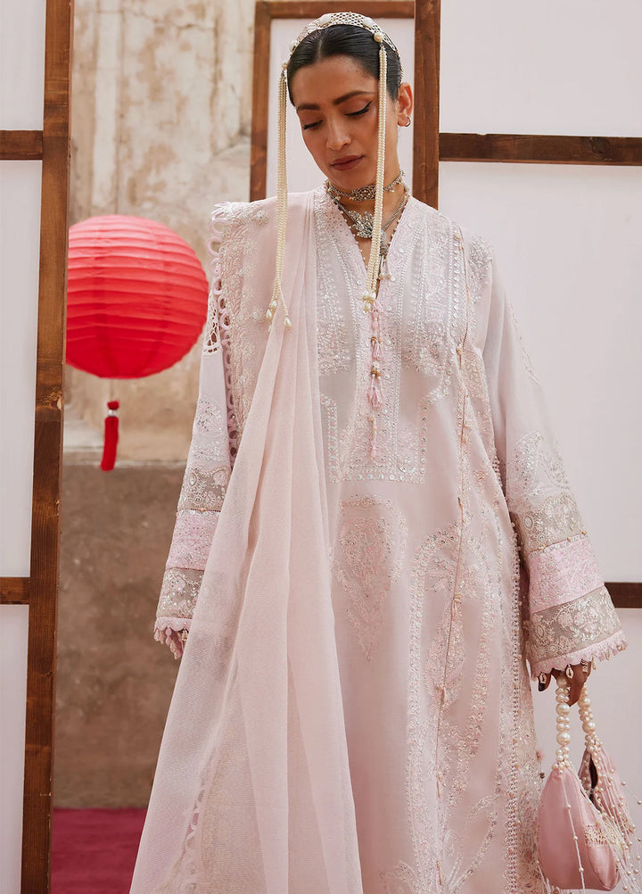 Kashmee Legacy by Elan Unstitched Embroidered Slub Lawn 3 Piece Suit EL26ULKL Rouhaan EL26-04B - Festive Collection