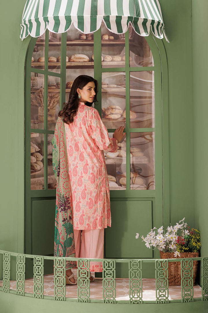 Senorita Women RTW Women Peach and Multicolor Casual 3 Piece Suit Cotton Lawn Printed LAD-03078 - Summer Collection