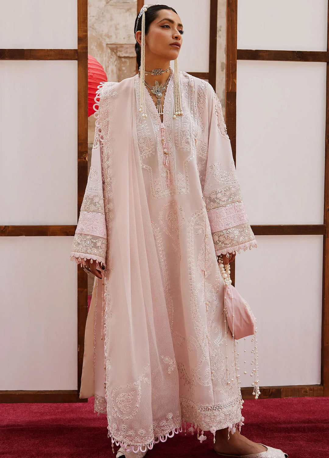 Kashmee Legacy by Elan Unstitched Embroidered Slub Lawn 3 Piece Suit EL26ULKL Rouhaan EL26-04B - Festive Collection