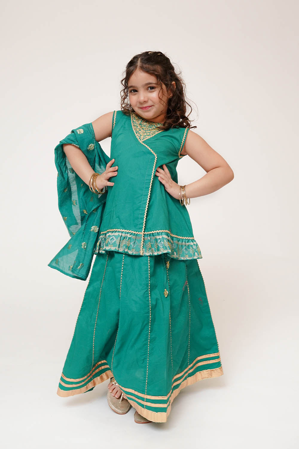 Senorita Kids RTW Embossed Cotton 3 Piece Suit KBD-03449 Eid Collection