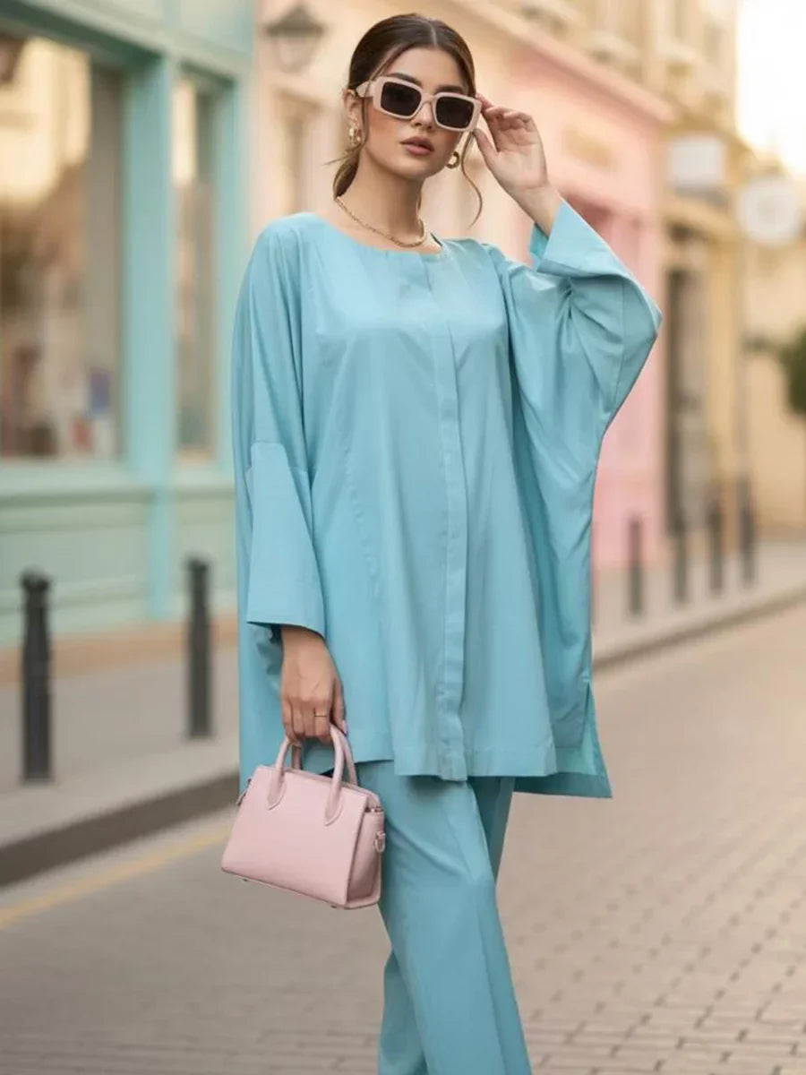 Salitex Women Solids Crepe 2 Piece Suit SS25PBC693 - Summer Collection