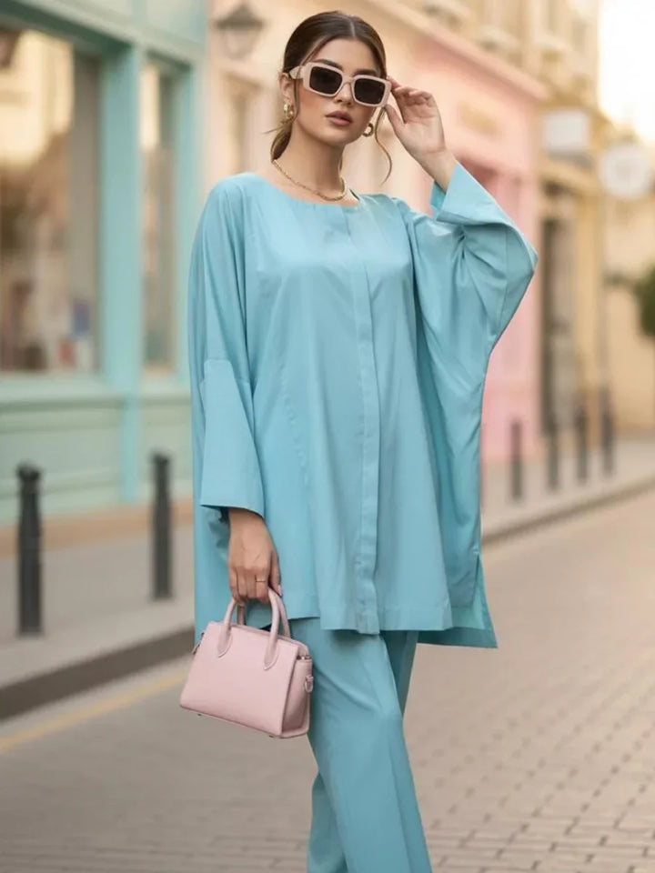 Salitex Women Solids Crepe 2 Piece Suit SS25PBC693 - Summer Collection